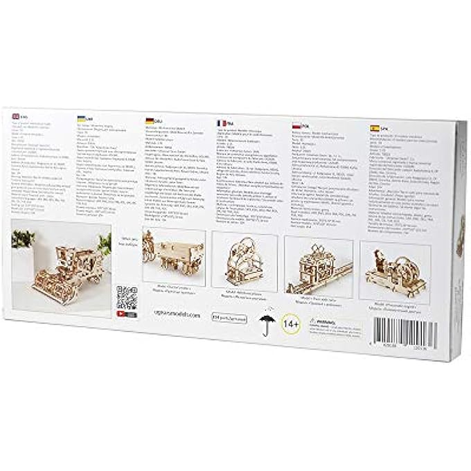 MADE IN EUROPE, 3D WOODEN PUZZLE COMBINE HARVESTER, MECHANICAL MODEL KIT WITH 154 PARTS, DIY, SELF-ASSEMBLY, WOODCRAFT CONSTRUCTION TOY, PERFECT FOR GIFTING, NO GLUE NEEDED, BROWN, UGR-70010 - Image 4